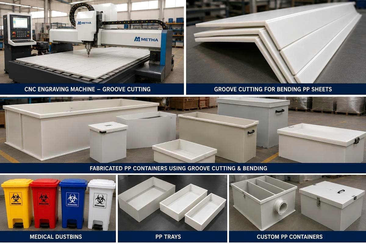 CNC Engraving Machine for PP sheet cutting and groove cutting for bending